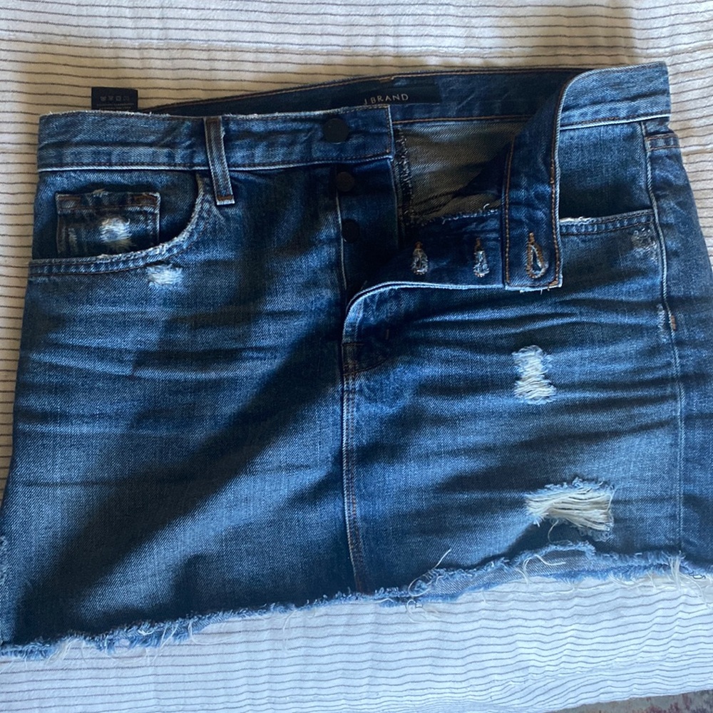 J brand mini denim skirt